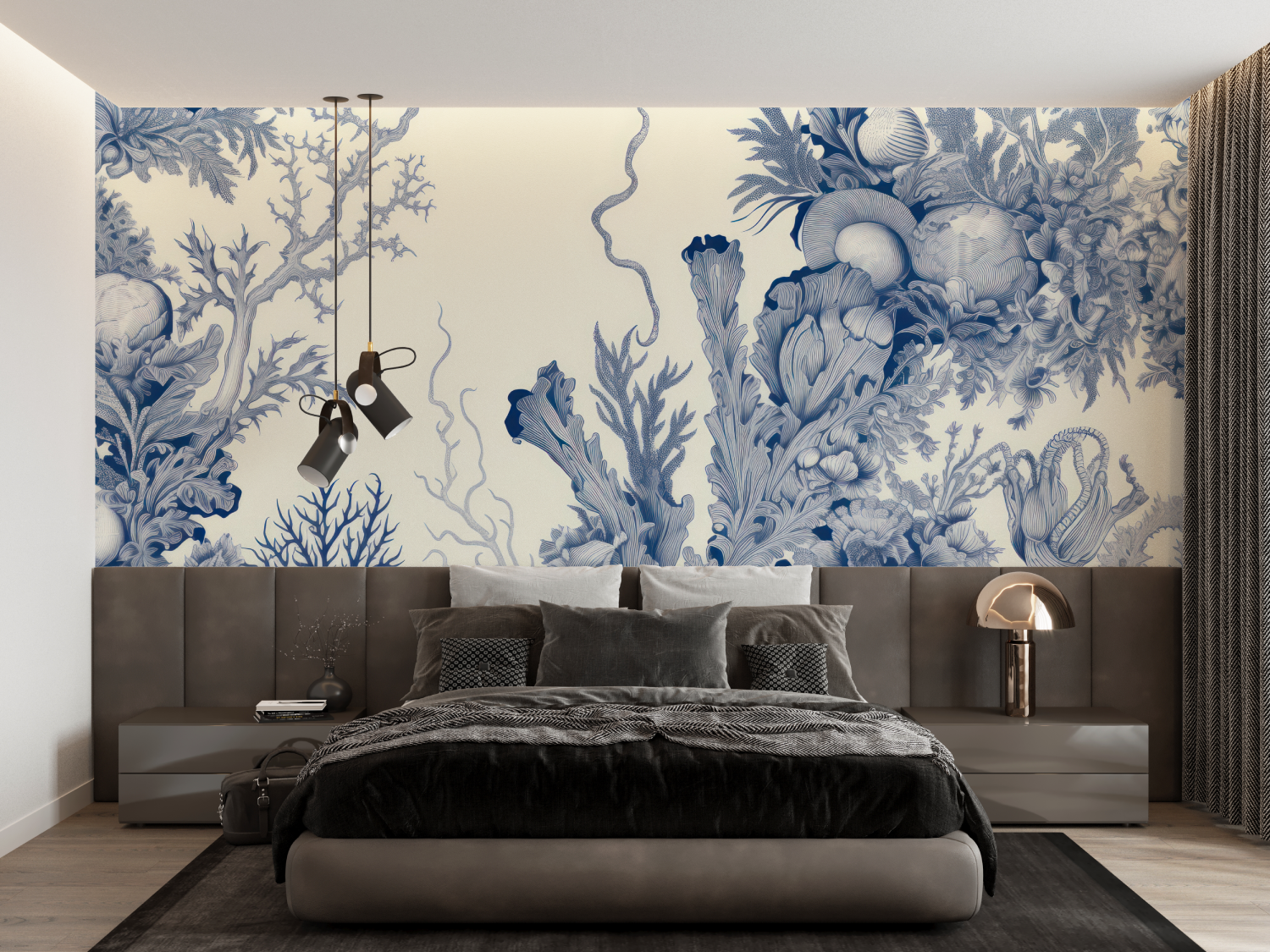 Papier Peint Toile De Jouy Theme Marin - francais