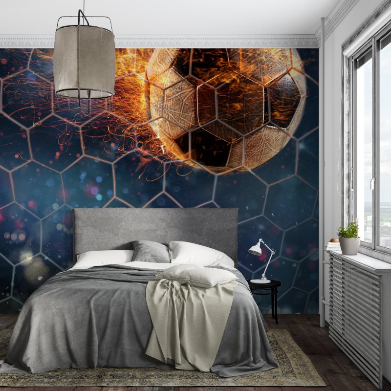 Papier peint chambre ado foot piece ados