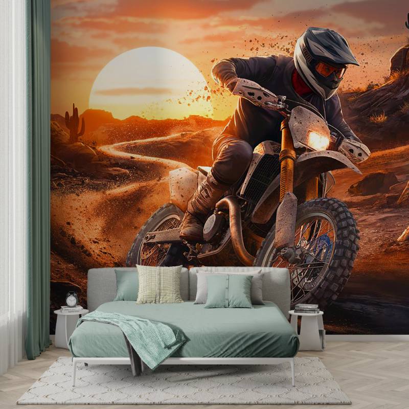 Papier peint garcon pas cher moto garcon123