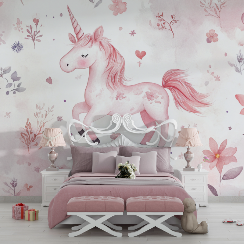 Papier peint licorne amitie legendaire chambre filles