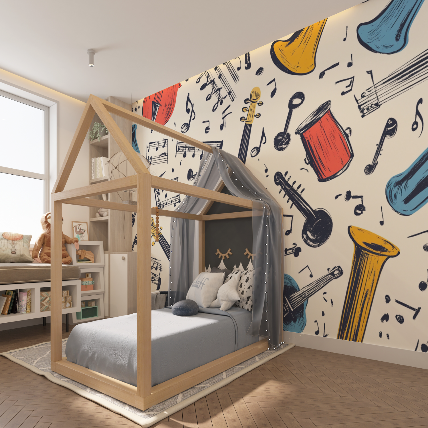 Papier peint motif musique tapisserie hero