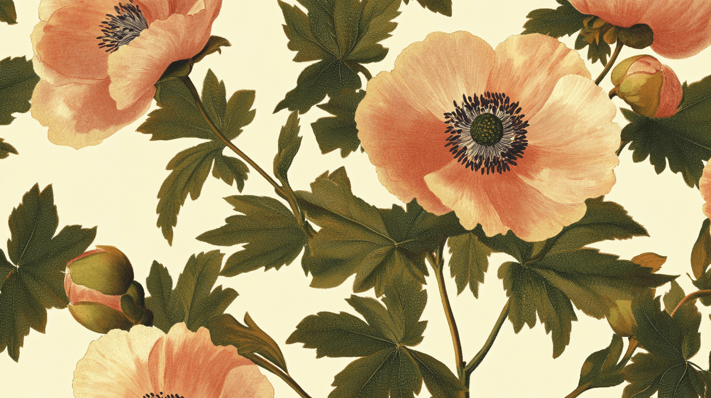 Papier Peint Vintage Pivoine