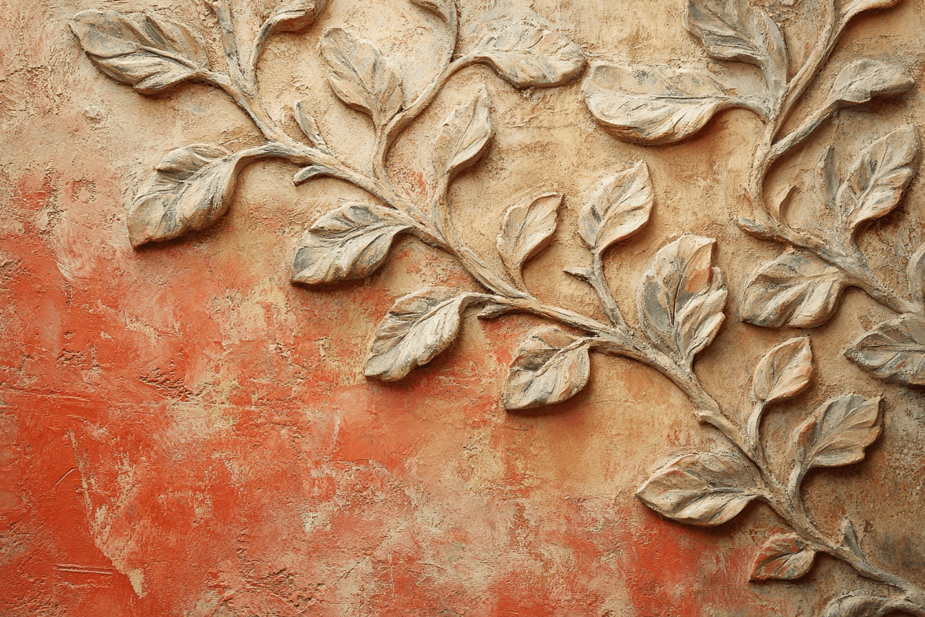 Papier Peint Terracotta Avec Courbes Organiques