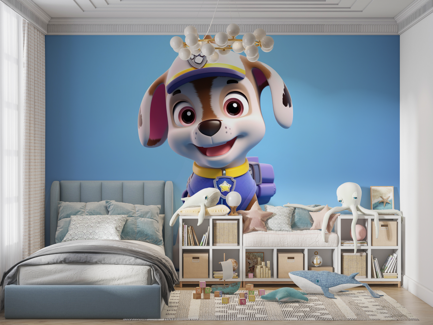 Papier peint pat patrouille 3d panoramique garcon