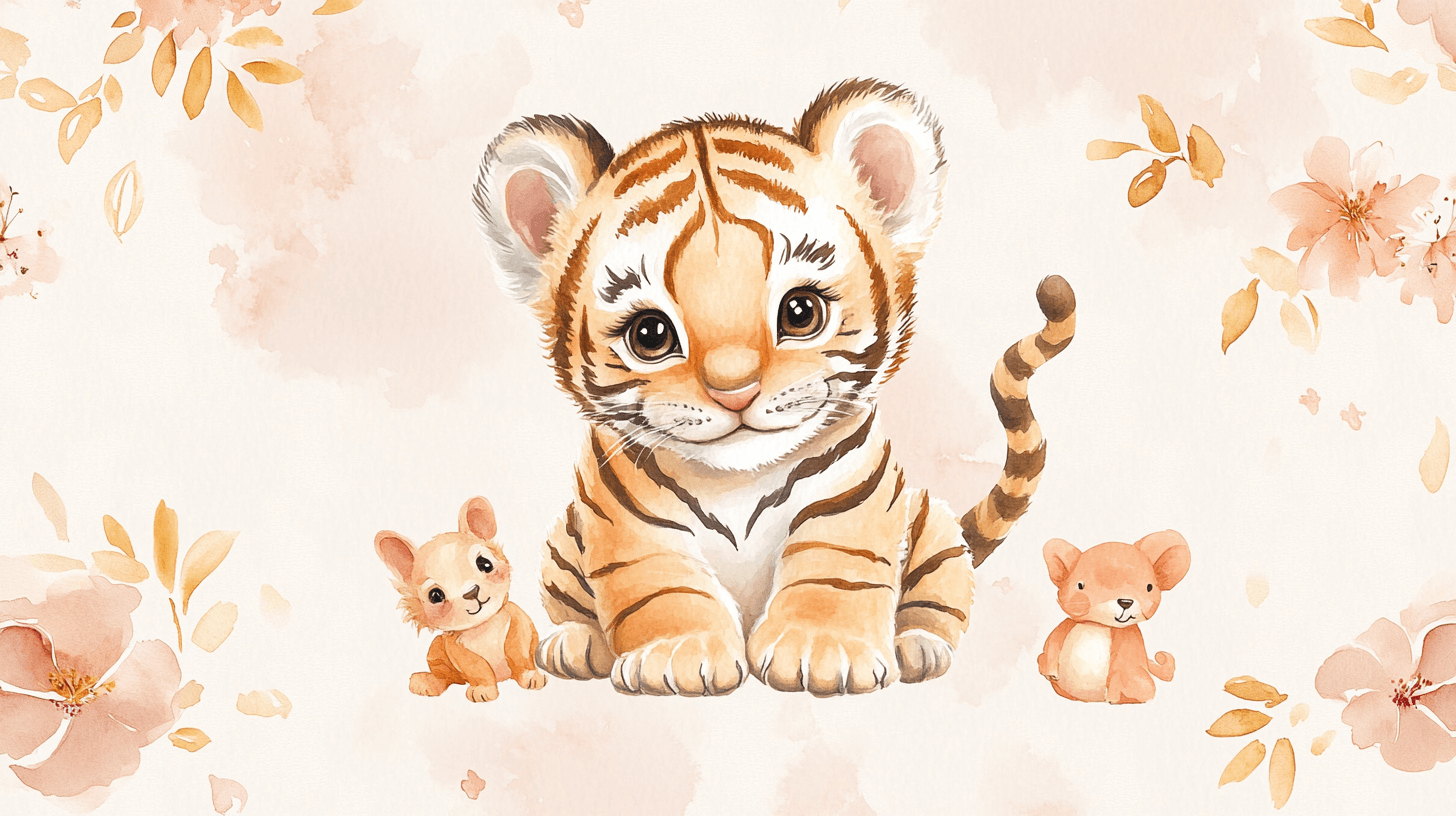 Papier Peint Tigre Et Animaux Mignons