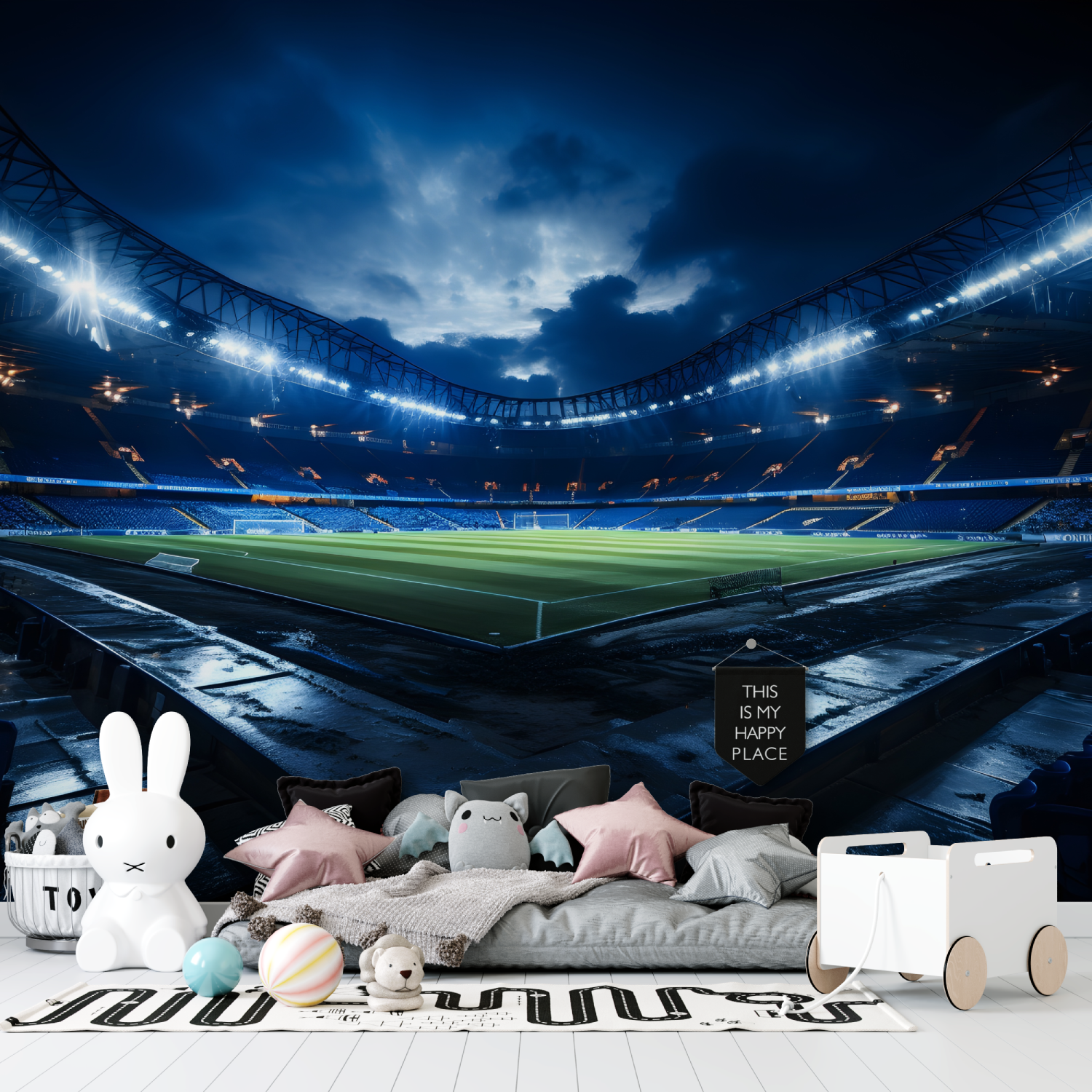 Papier peint foot chambre tapisserie garcon