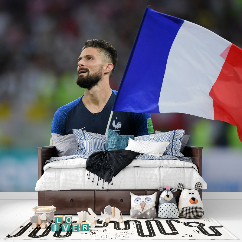 Papier peint foot giroud tapisserie pour ado