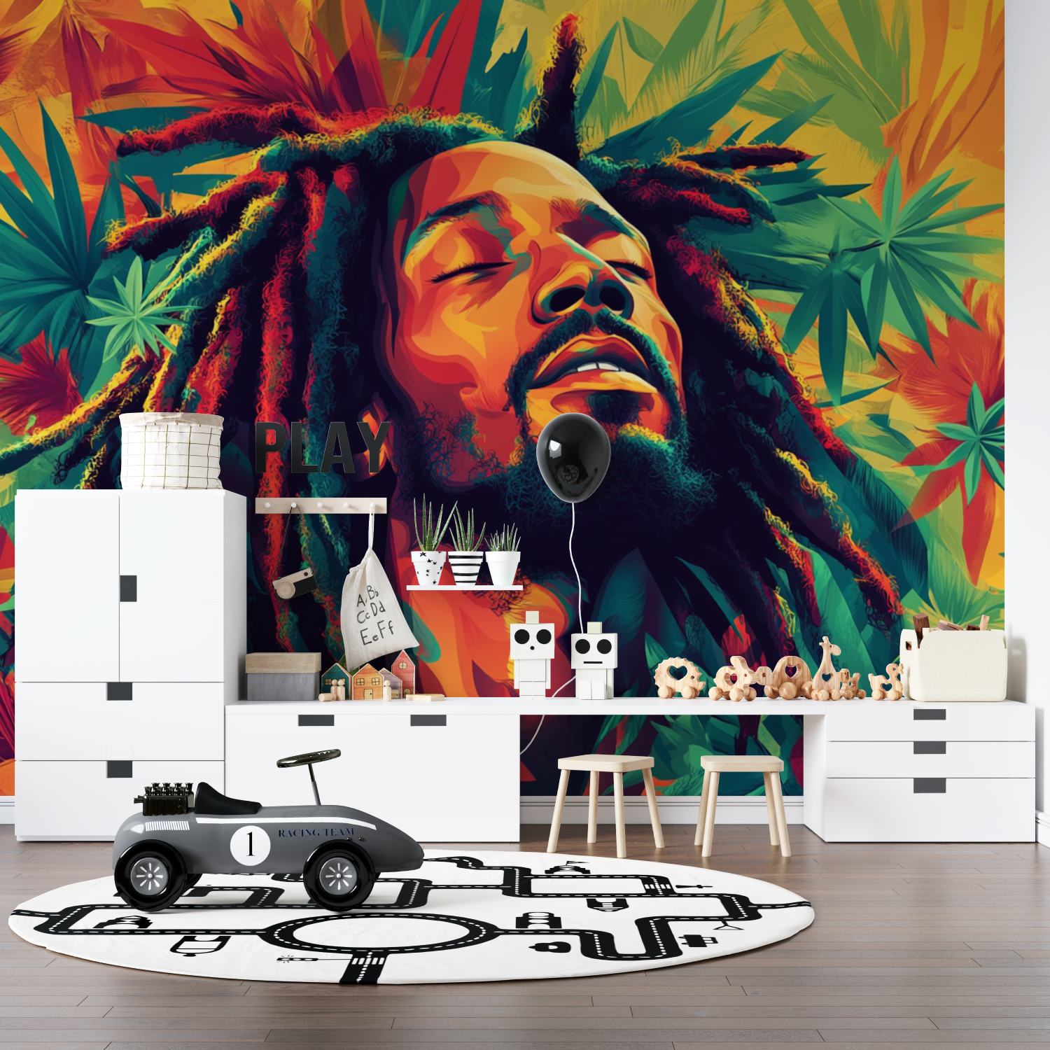 Papier peint reggae bob marley pano anime