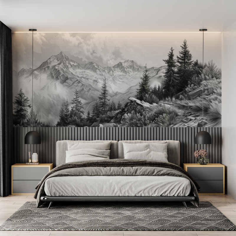 Papier peint montagne massif des alpes mural adulte