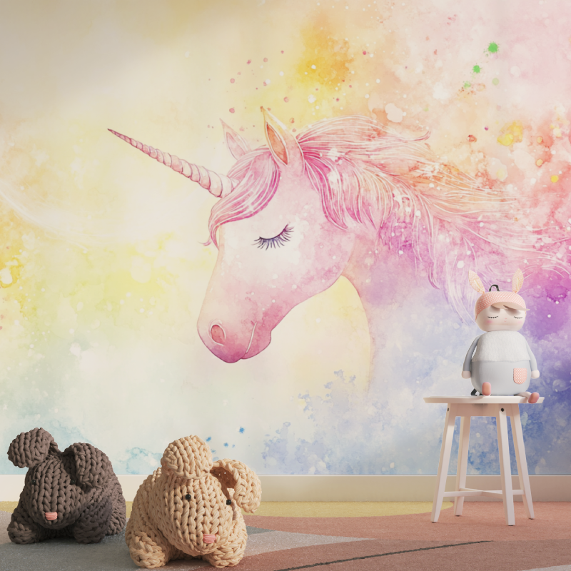 Papier peint chambre licorne du...ciel tapisserie pour fille