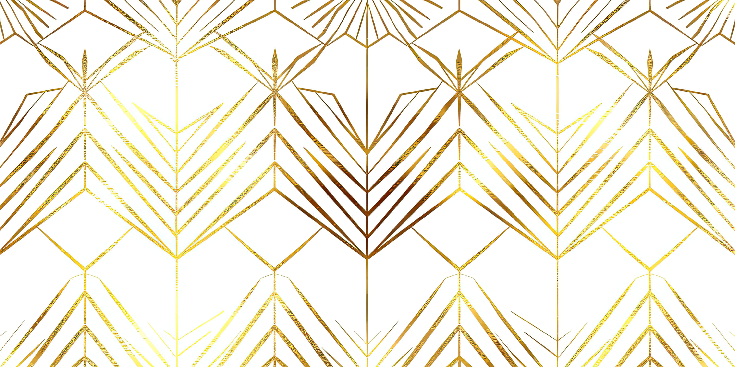 Papier Peint Art Deco Blanc Doré