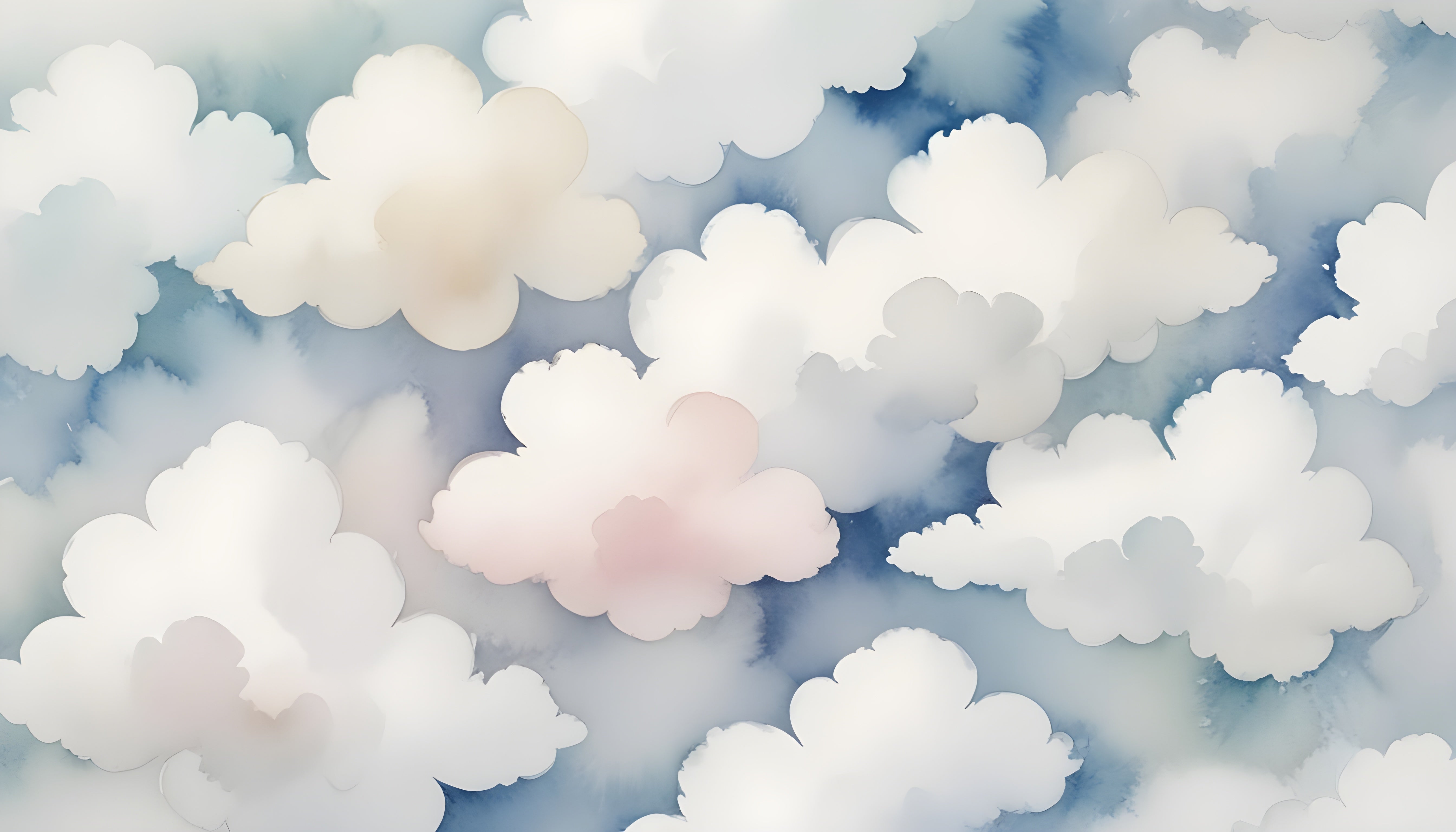 Papier peint bébé Nuages moelleux