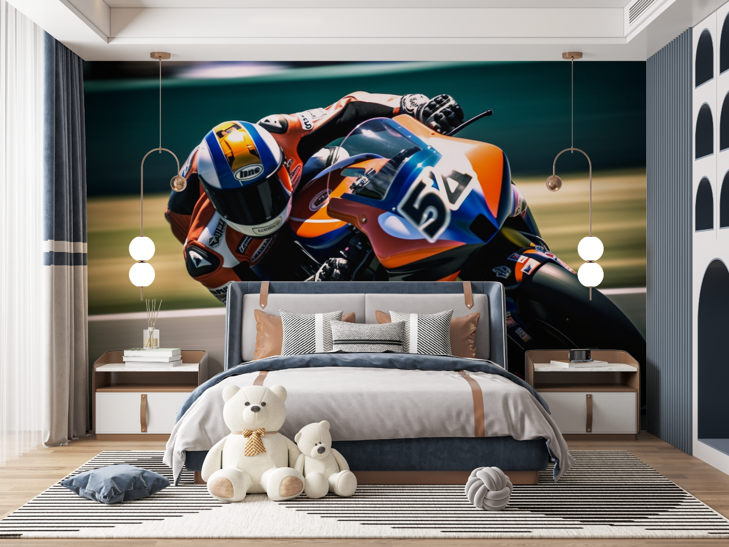 Papier peint moto gp mur panoramique