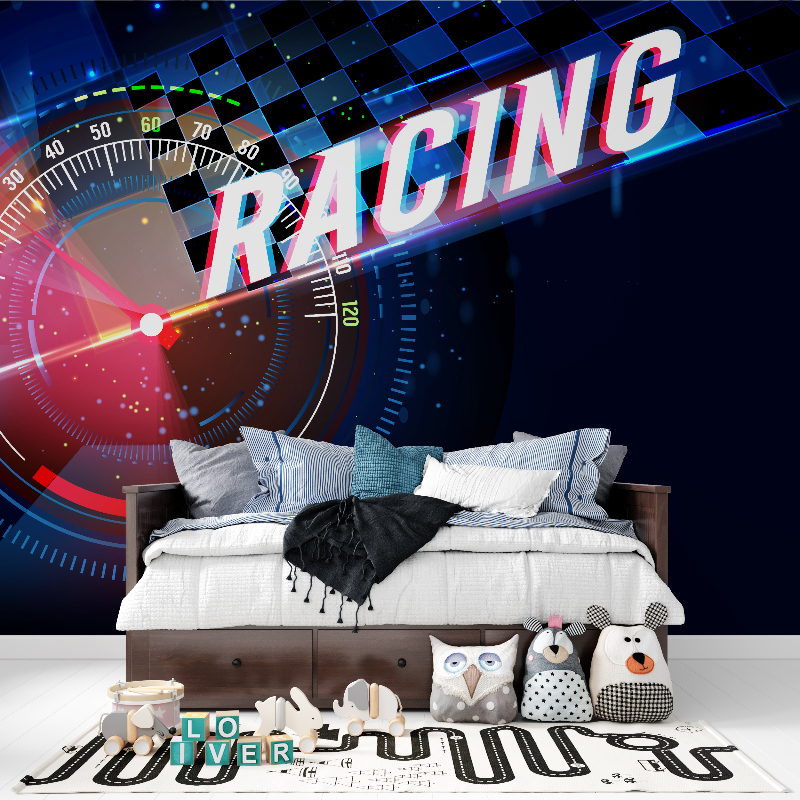Papier peint compte tour voiture racing tapisserie pour ado