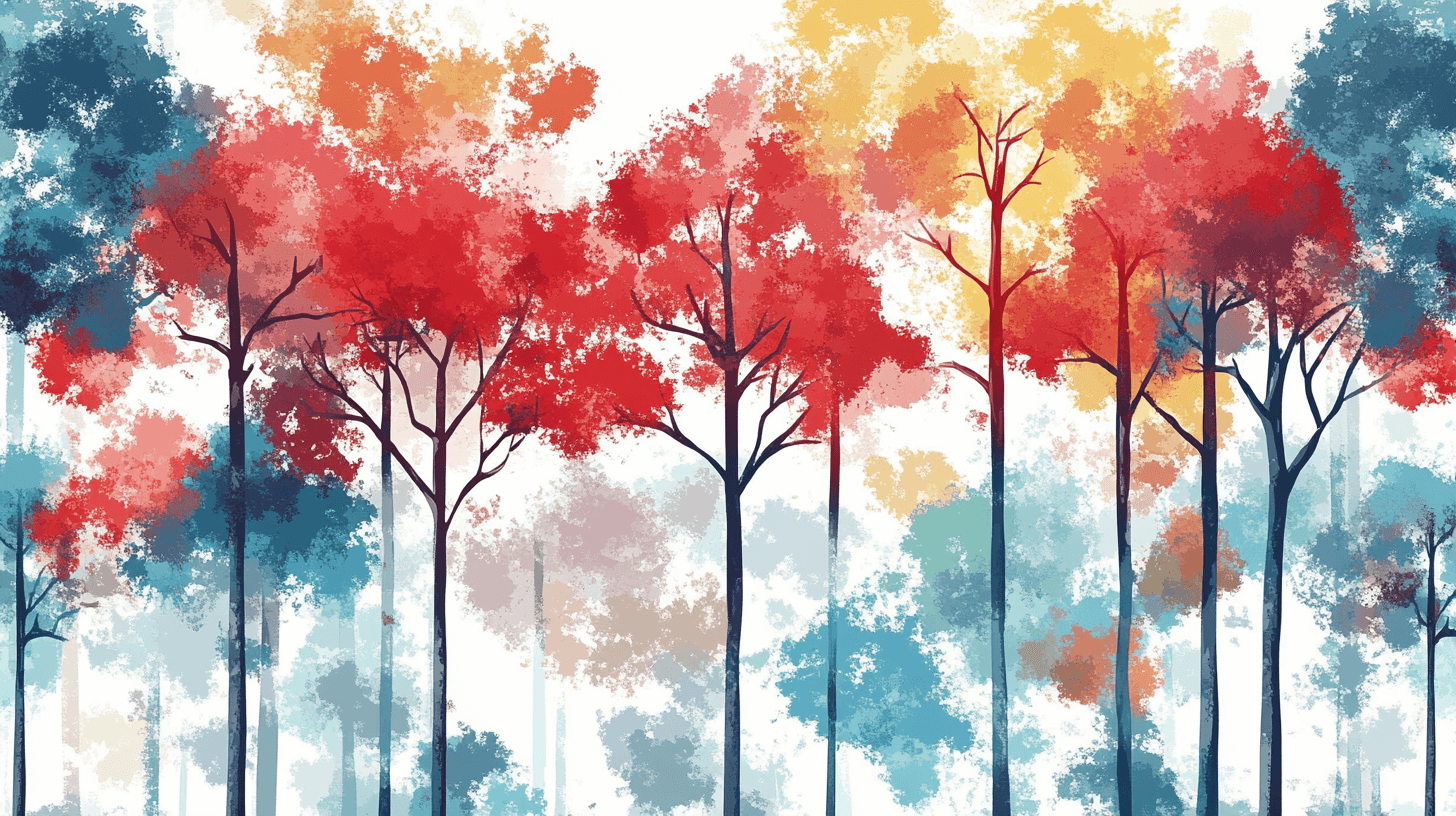 Papier Peint Arbre Couleur