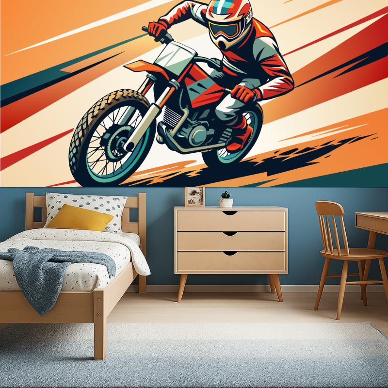 Papier peint garcon moto garcon456