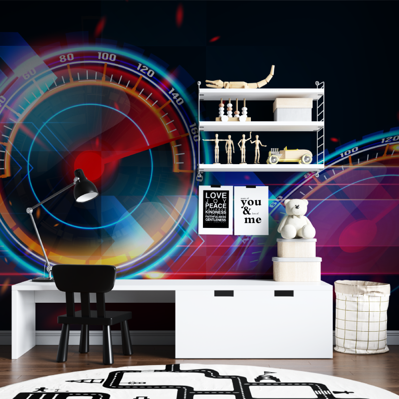 Papier peint tableau bord voiture tapisserie chambre ados