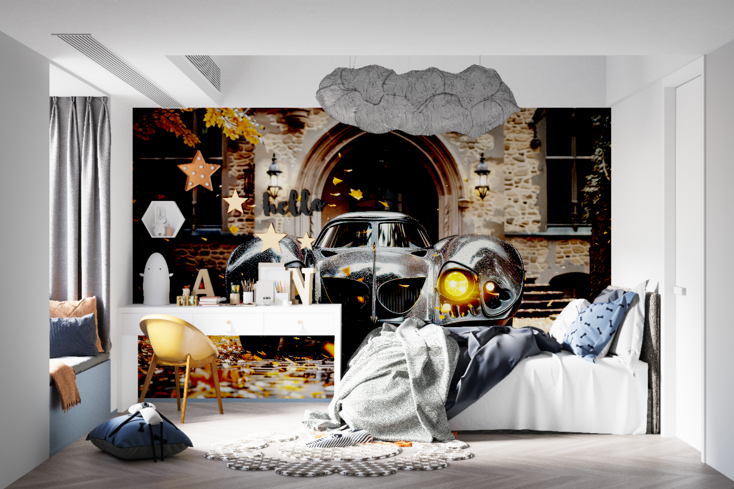 Papier peint photo voiture tapisseries murale