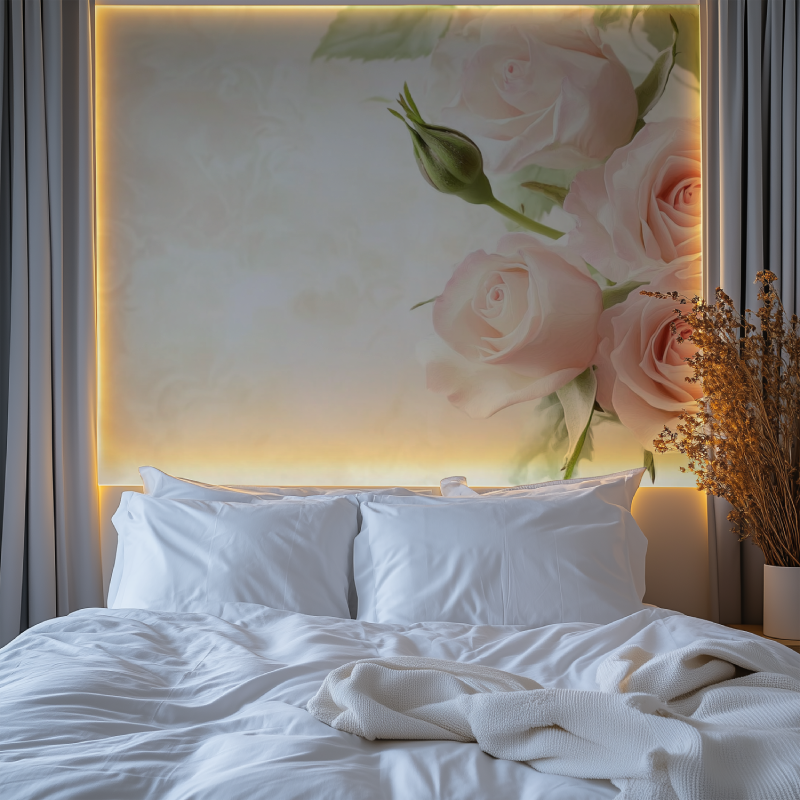 Papier peint vintage fleur rose chambre tendanc