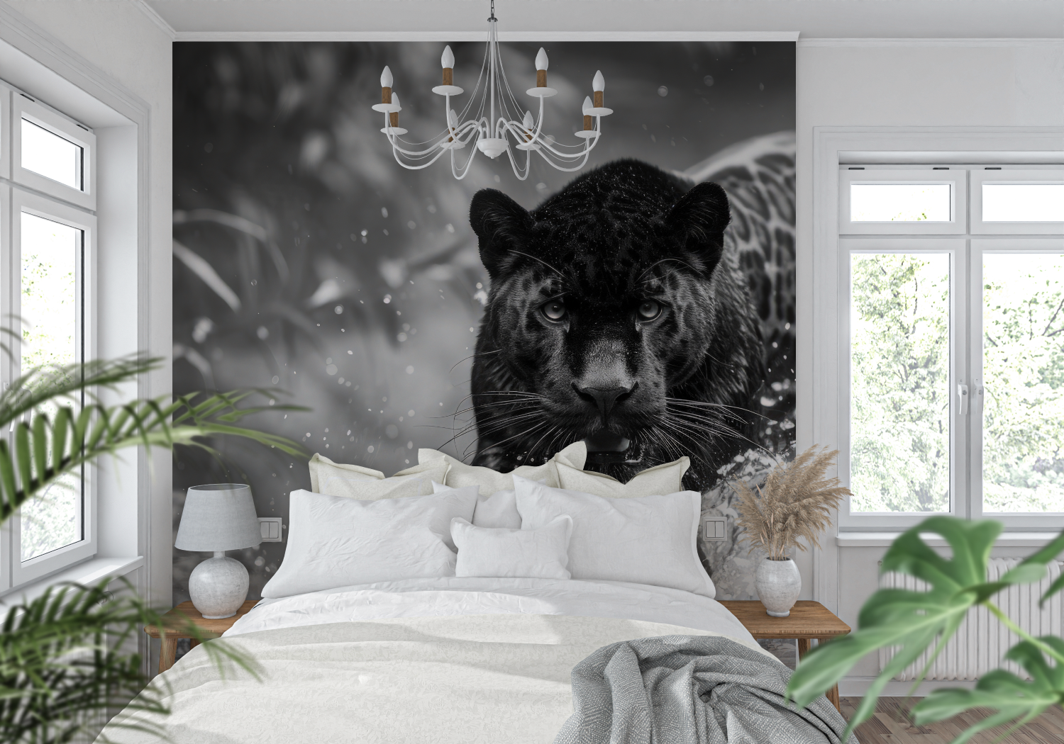 Papier Peint Panthère Noire - mur cuisine