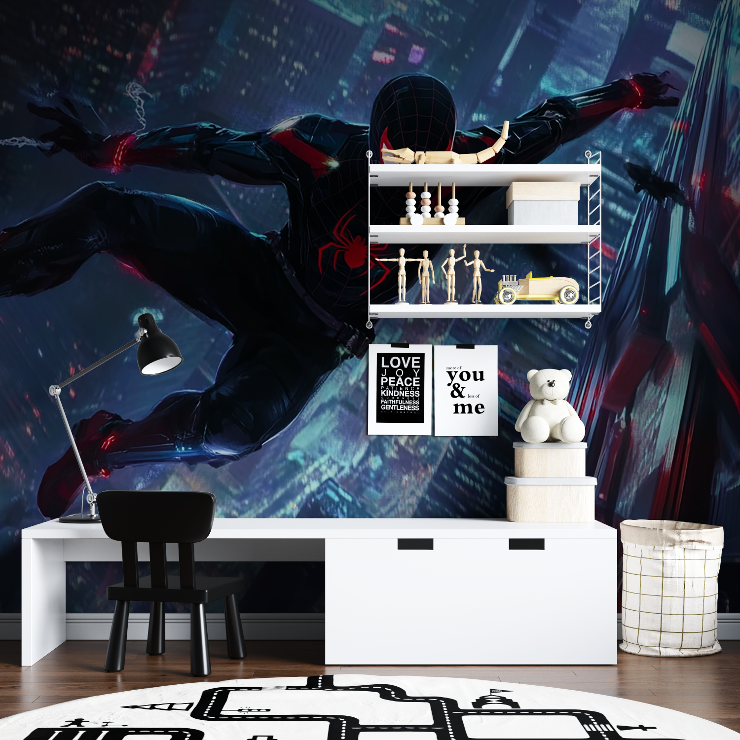Papier Peint Spiderman Cyberpunk - chambre spiderman