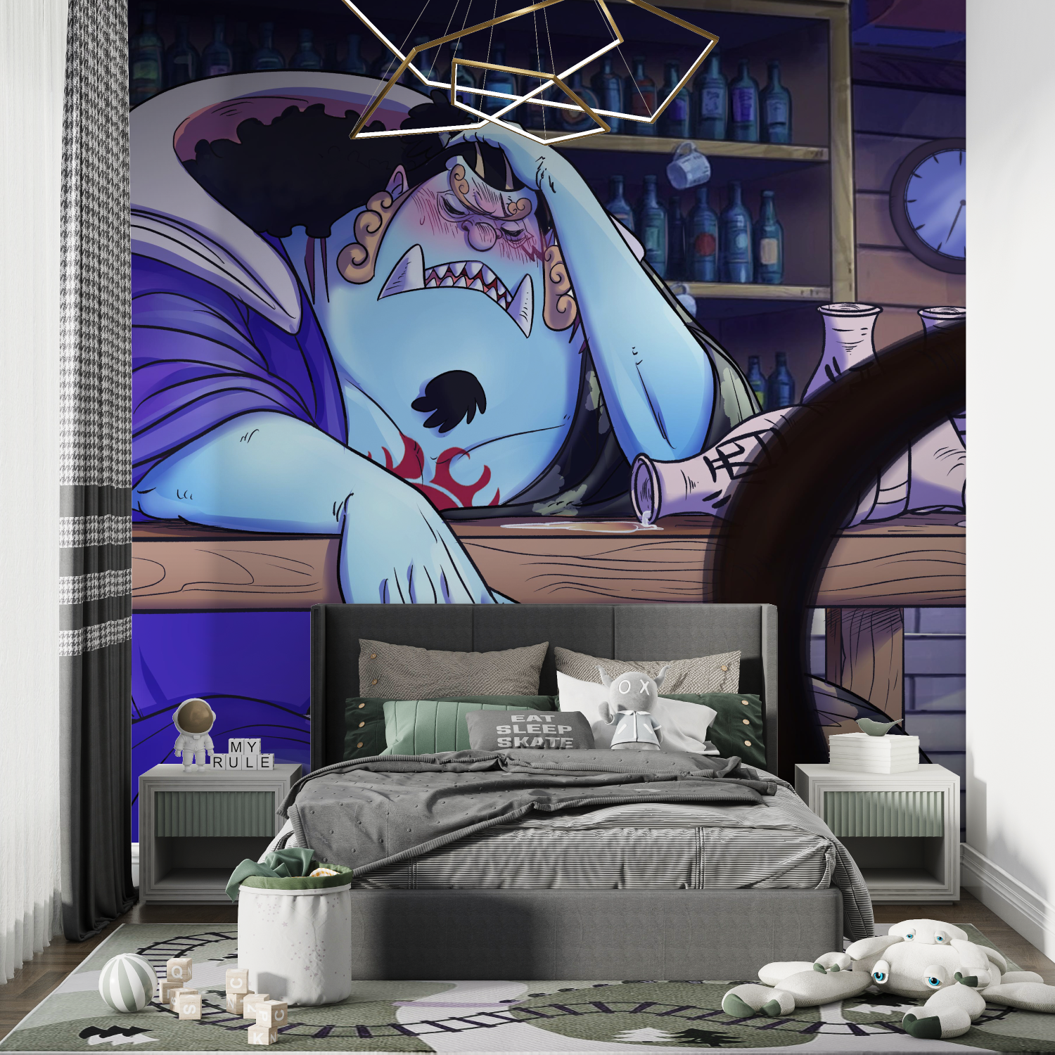 Papier Peint One Piece Jinbe Dormeur - panoramique garçon