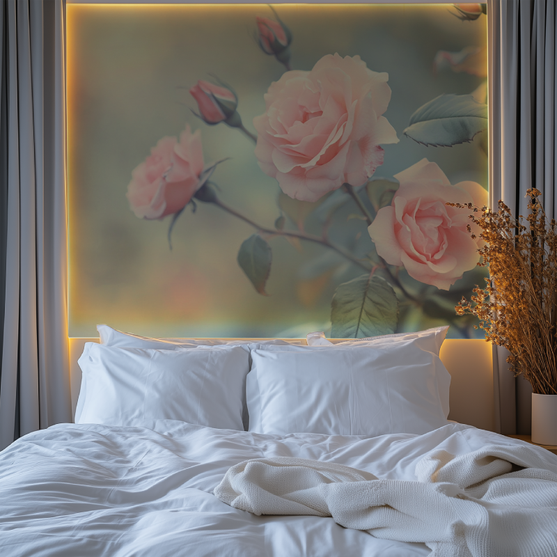 Papier peint fleur ancienne chambre premium