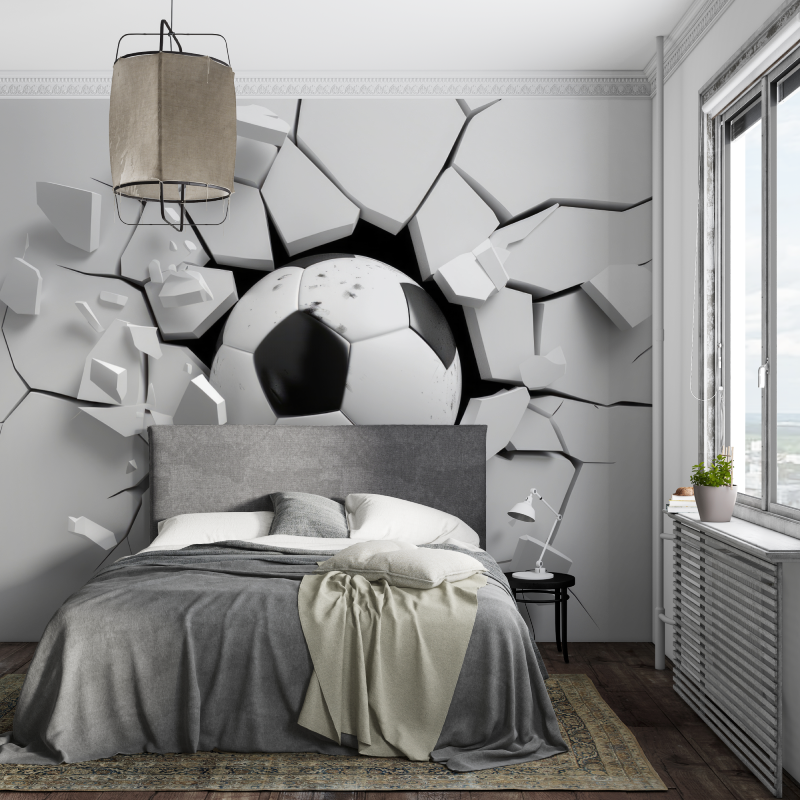 Papier peint tapisserie 3d foot piece ados