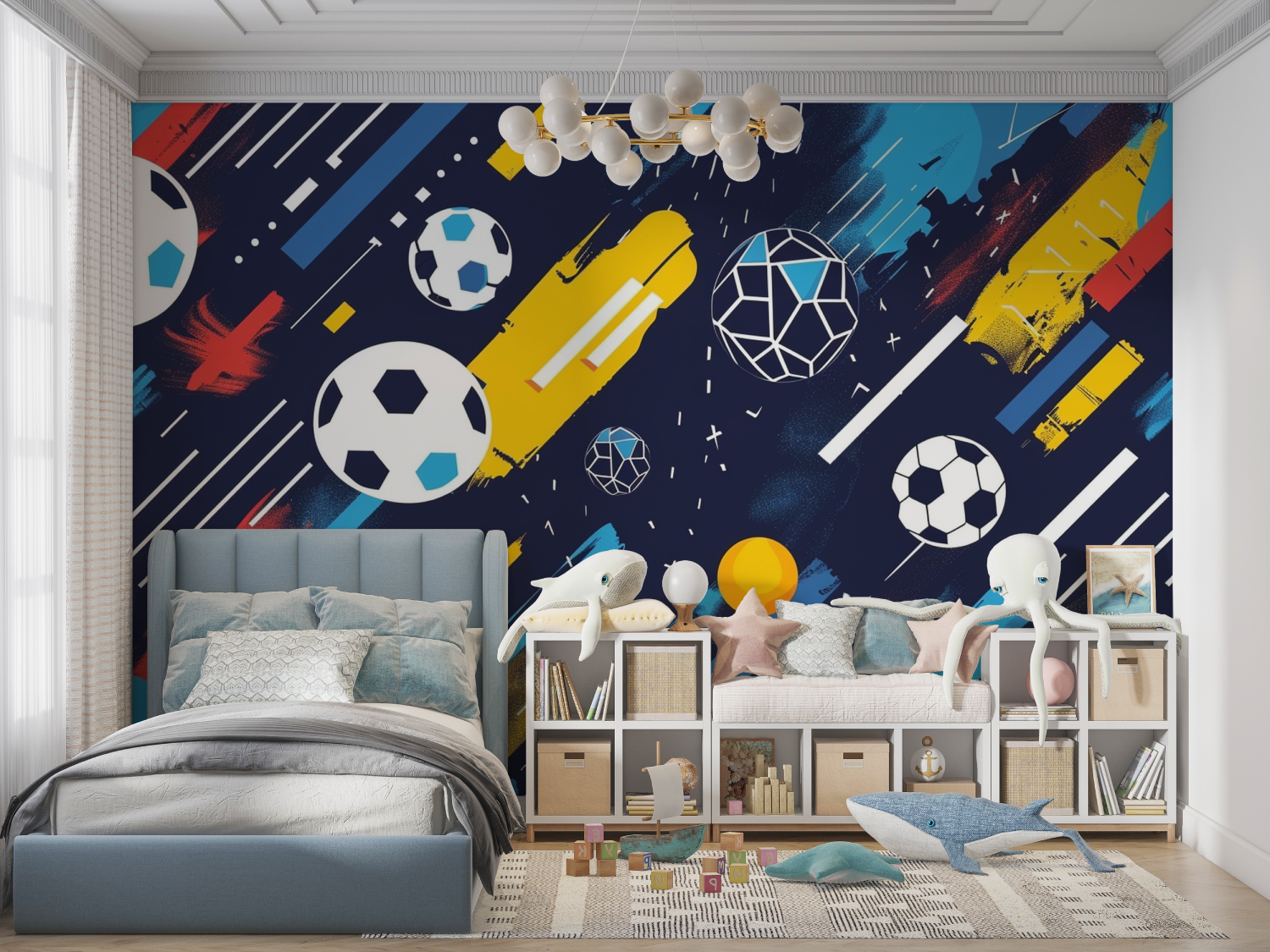 Papier peint foot enfant panoramique garcon