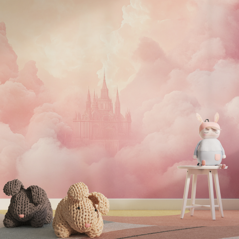 Papier peint palais cache tapisserie pour fille