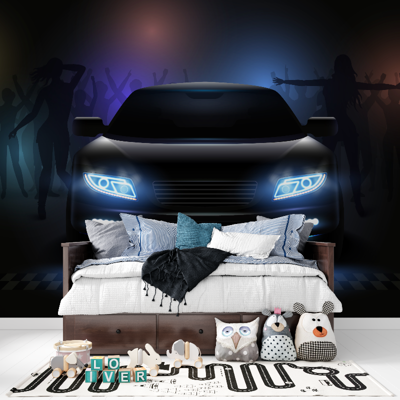 Papier peint voiture pour enfants panoramique garcon