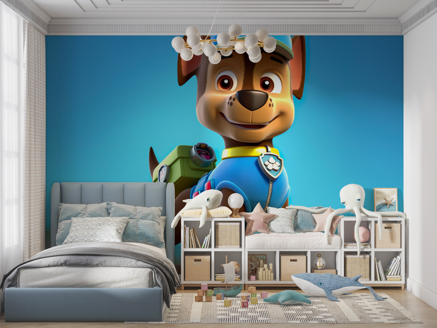 Papier peint pat patrouille pour chambre panoramique garcon
