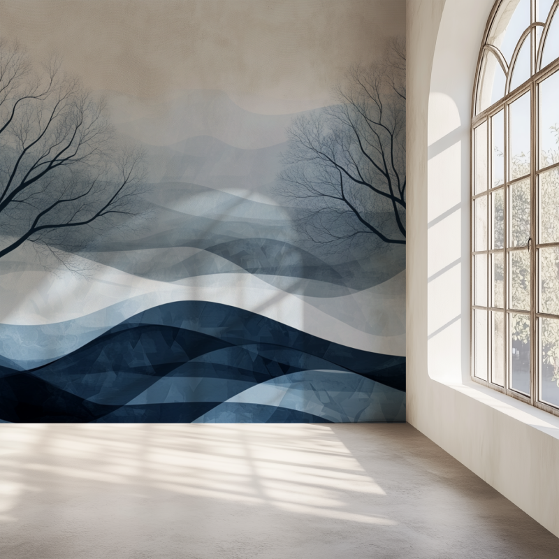 Papier peint arbre abstrait mur simple