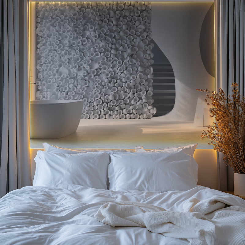 Papier peint trompe loeil pour wc chambre premium