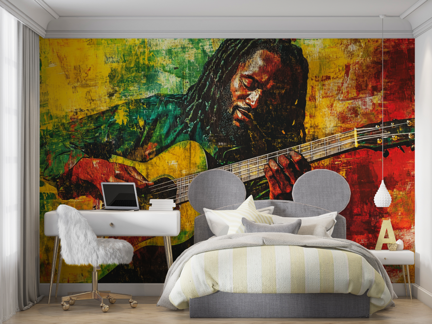 Papier peint bob marley mur chambre panoramique