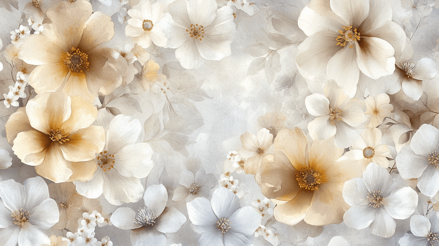 Papier Peint Aquarelle Fleurs Élégantes Et Délicates