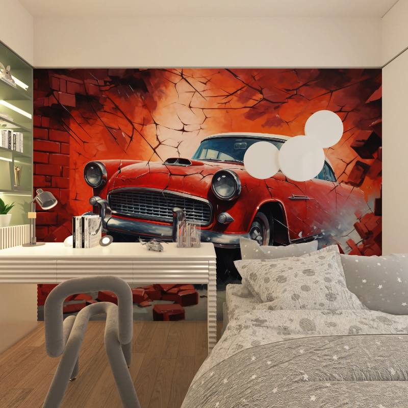 Papier peint xxl voiture ancienne chambre adolescents