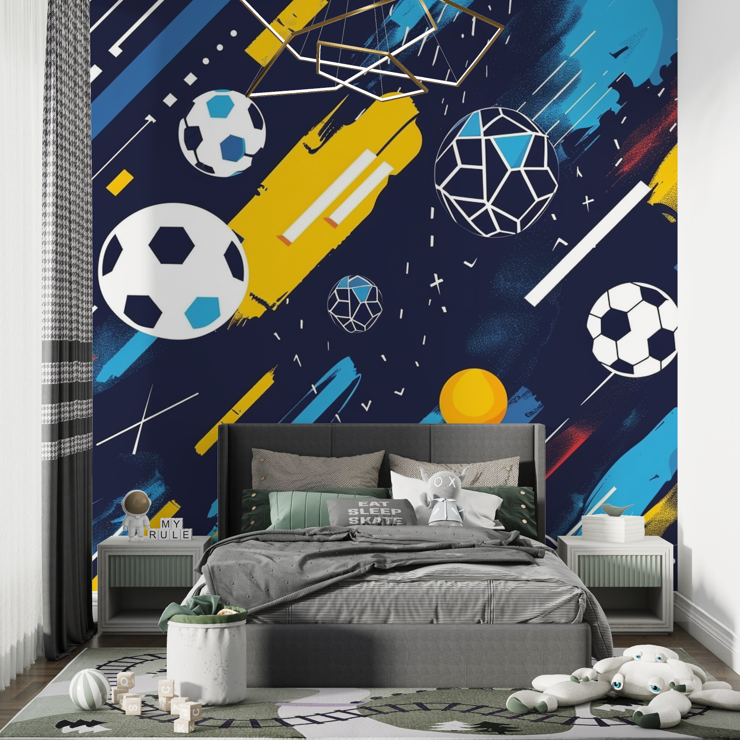 Papier peint foot enfant chambre de garcon