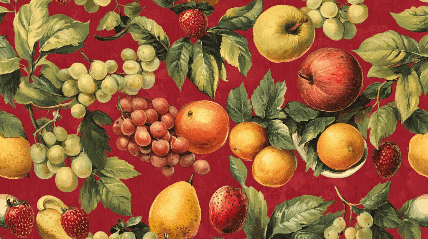 Papier Peint Vintage Cuisine Rouge