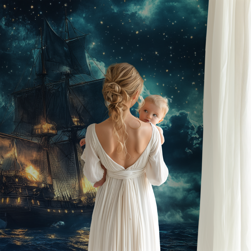 Papier peint pirate navire bb123