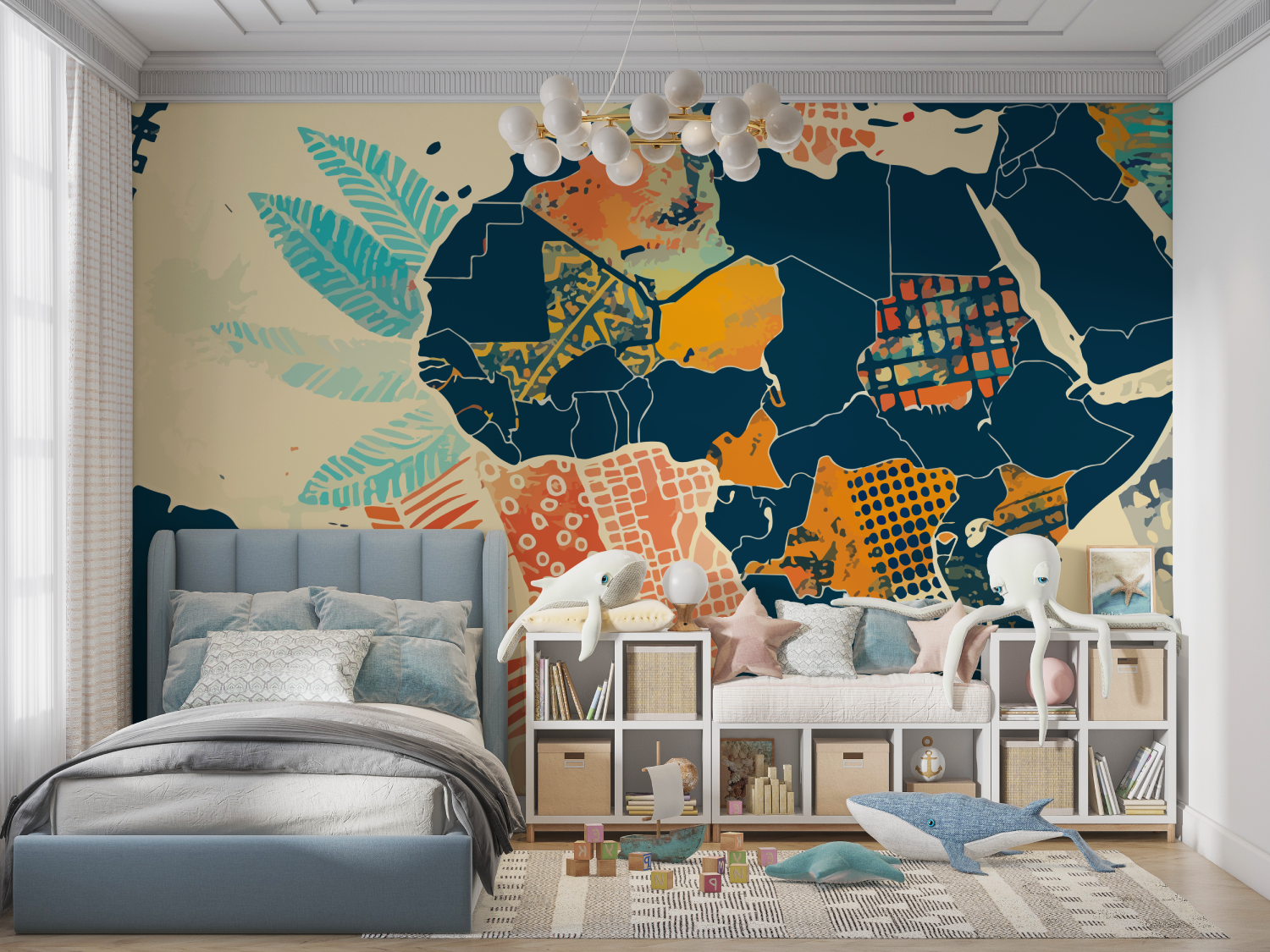 Papier peint carte du monde africa panoramique garcon