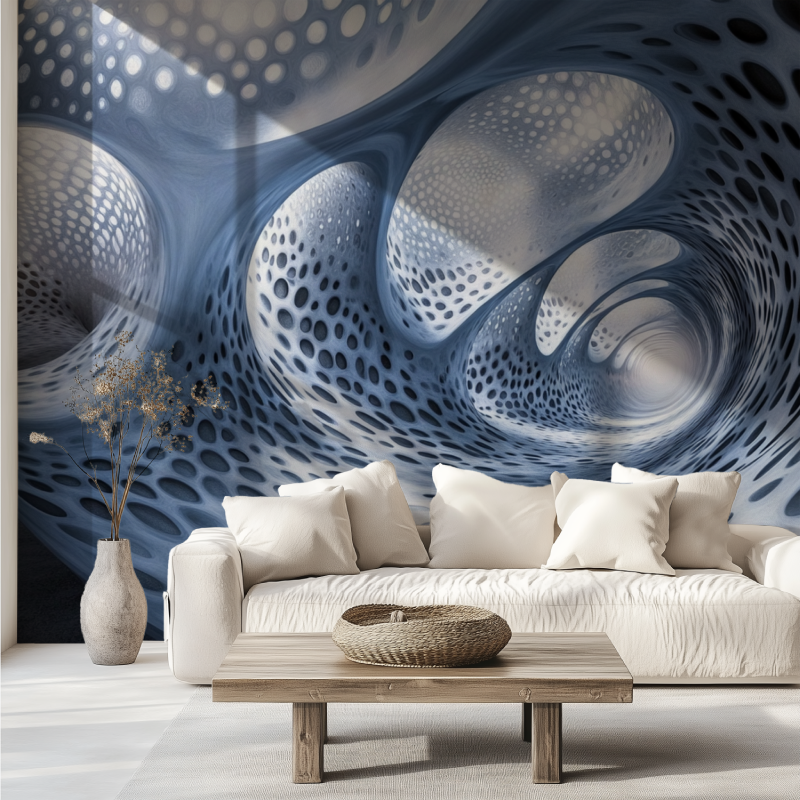 Papier peint trompe l oeil couloir canape tendance