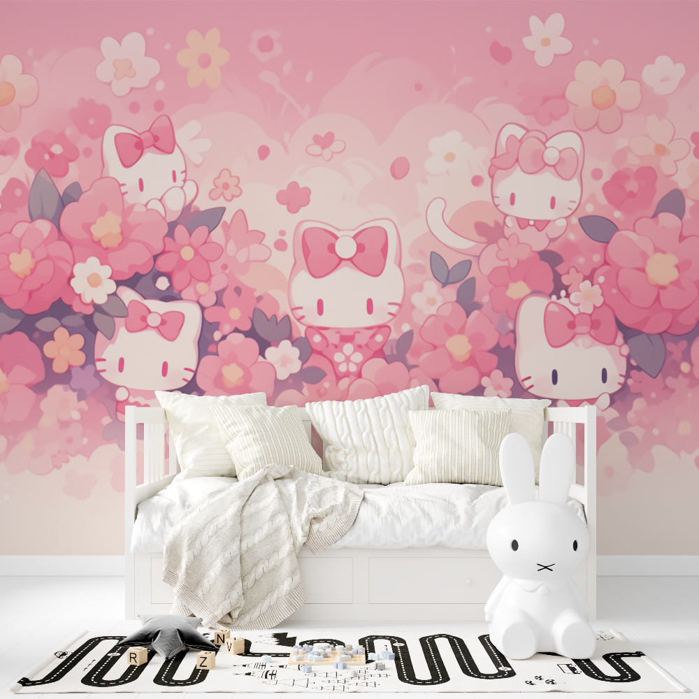 Papier peint hello kitty fille tapisserie fille