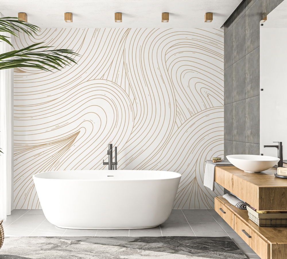 Papier peint 3d pour salle de bain salle de bain papier