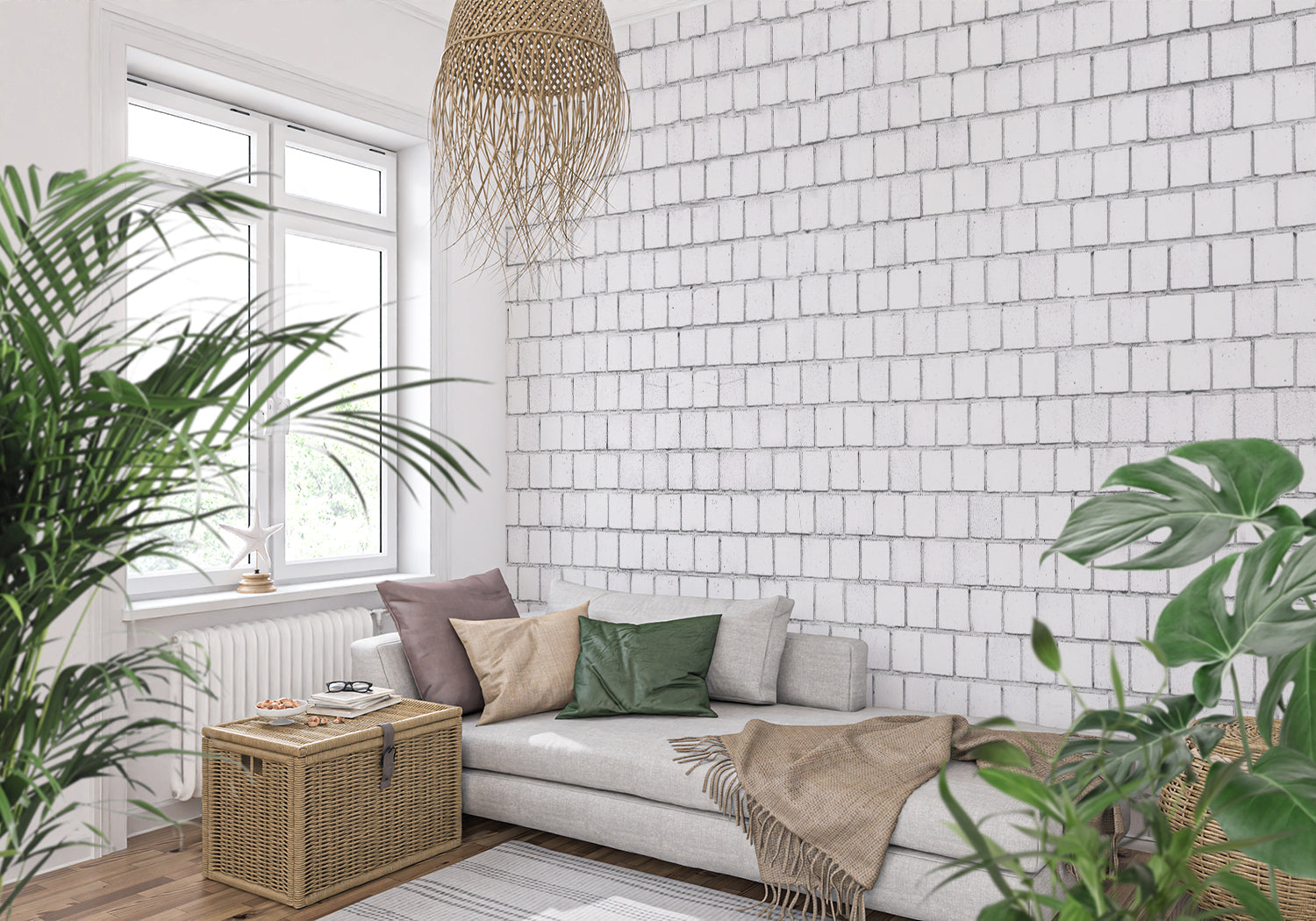 Brique Blanche Papier Peint