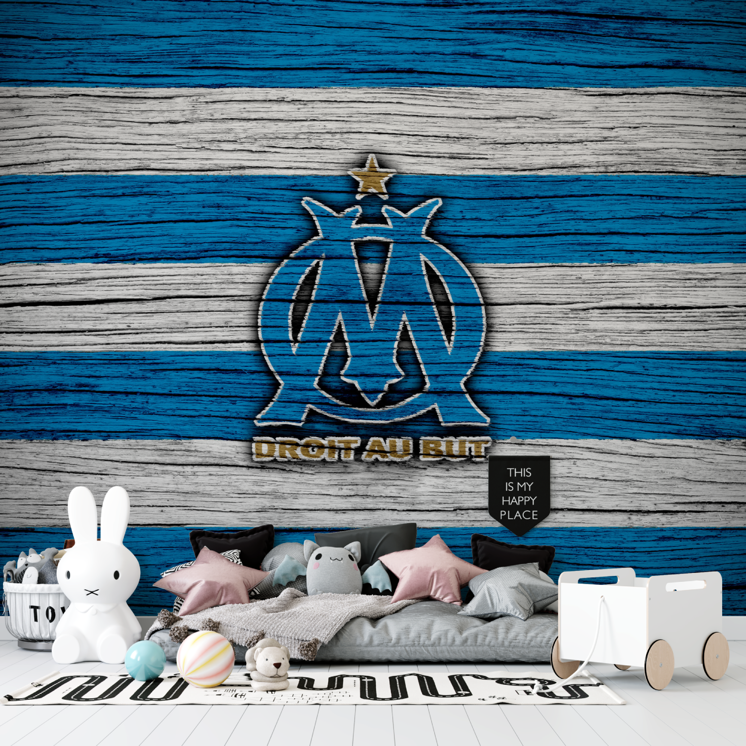 Papier peint foot om tapisserie garcon