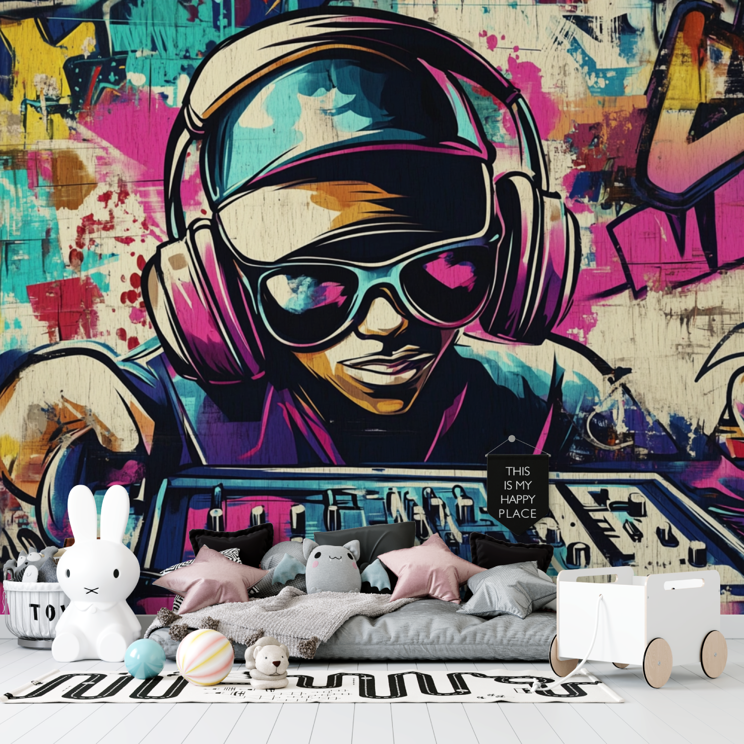 Papier peint theme hip hop tapisserie garcon