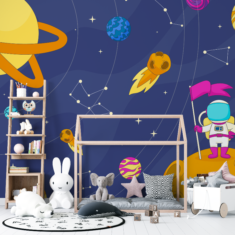 Papier peint espace fusee garcon 12