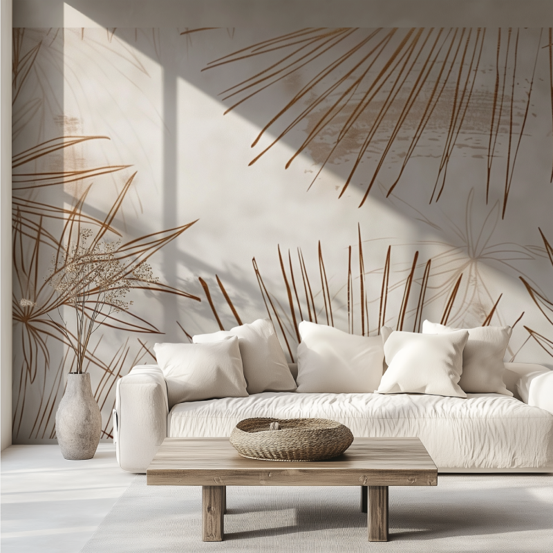 Papier peint panoramique dessin canape tendance