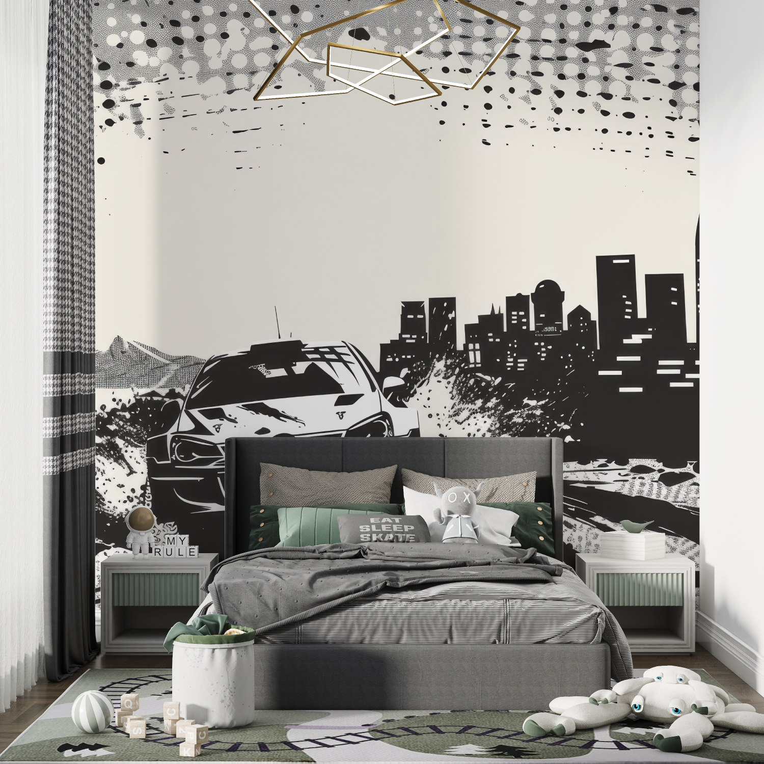 Papier peint voiture de rally ado chambre de garcon